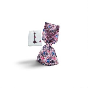 white & multicolor indonesian embroidered fabric set – tropical blossom & orchid whimsy design